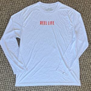 Reel Life White Long Sleeve UV Sun Defender Men's Tee